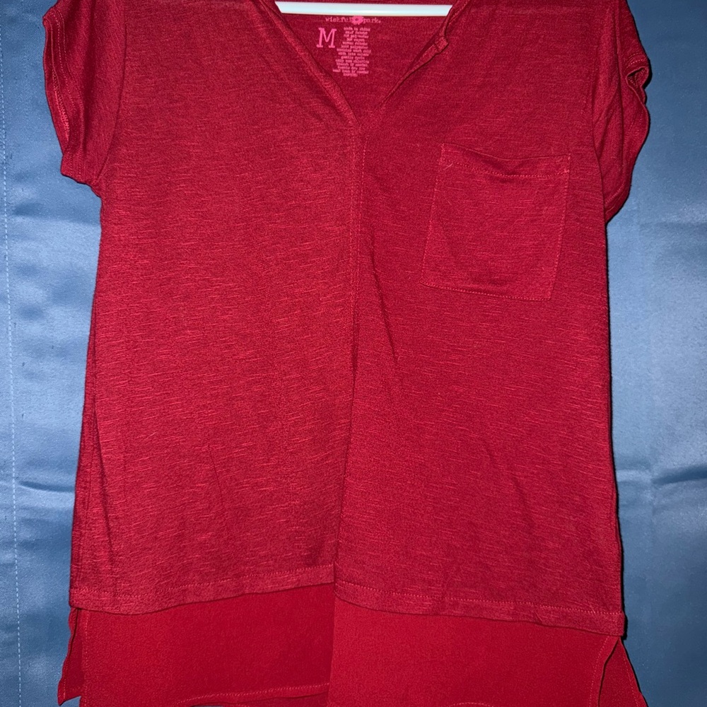 Red Short Sleeve Top